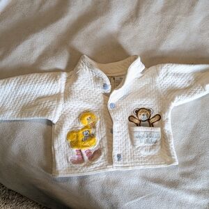 Sesame Street Vintage 3-6m Baby Quilted Jacket- Big Bird And Teddy